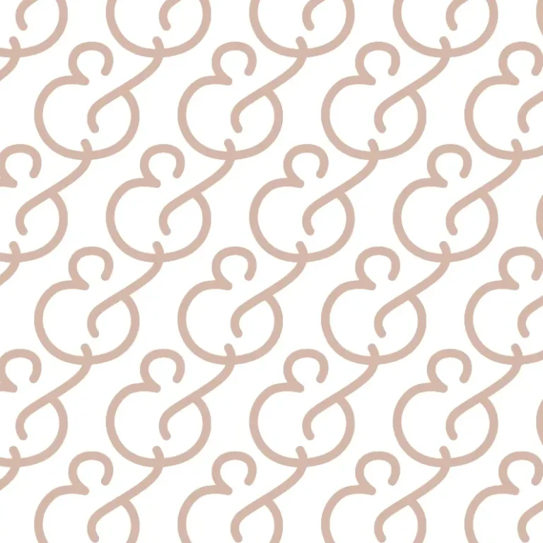 Muster mit geschwungenen, ineinander verschlungenen Formen in sanften Beige- und Weißtönen.